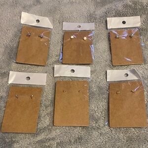 Elegant Stud Earrings Set - Gold and Silver